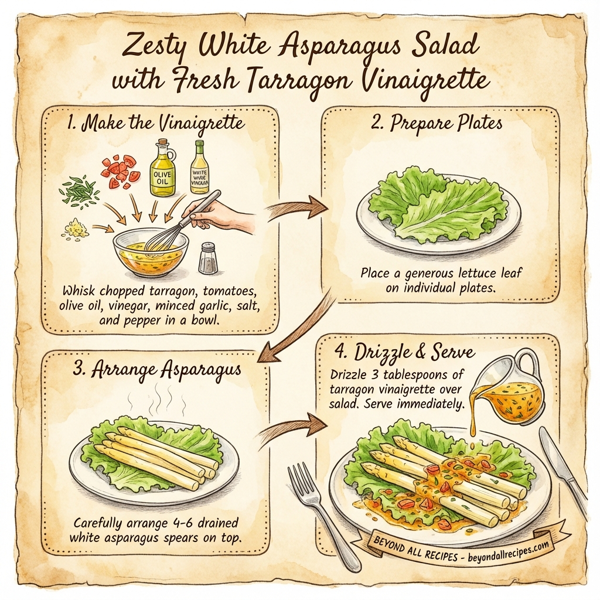 Zesty White Asparagus Salad with Fresh Tarragon Vinaigrette instructions
