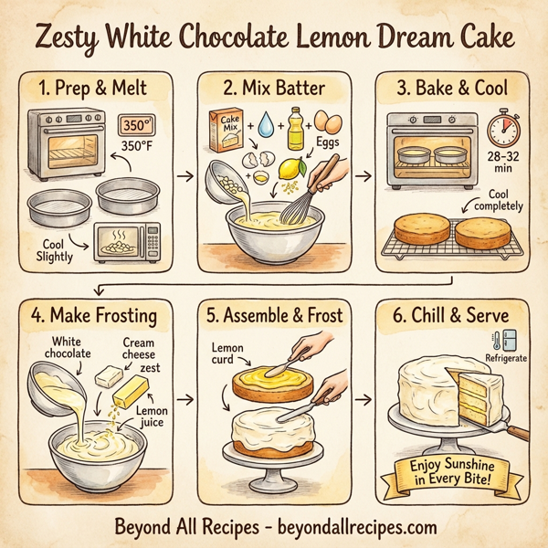 Zesty White Chocolate Lemon Dream Cake instructions