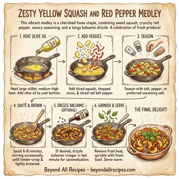 Zesty Yellow Squash and Red Pepper Medley instructions