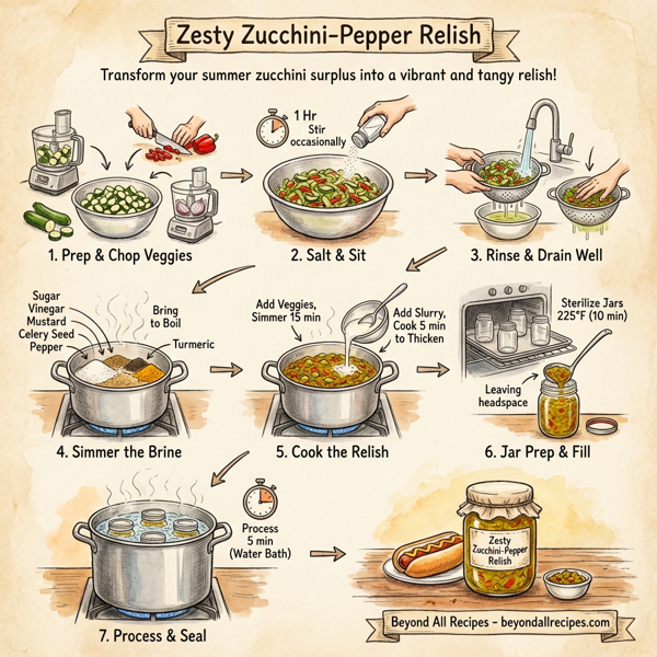 Zesty Zucchini-Pepper Relish instructions