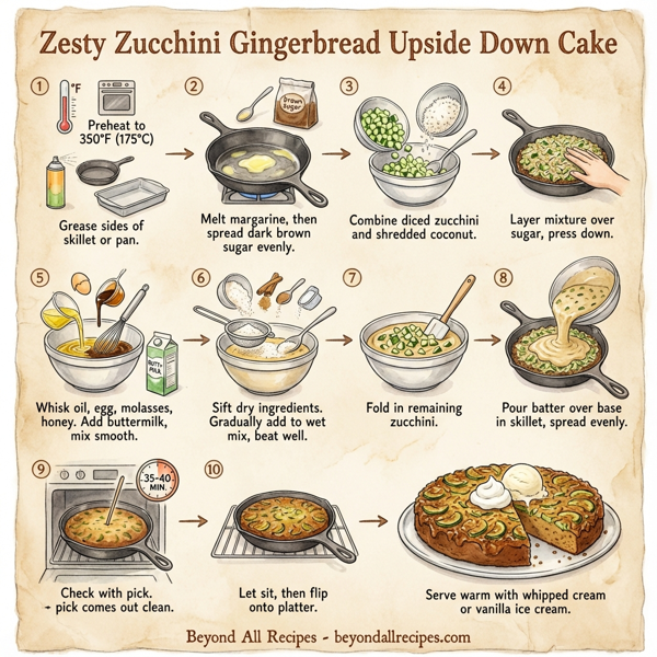 Zesty Zucchini Gingerbread Upside Down Cake instructions