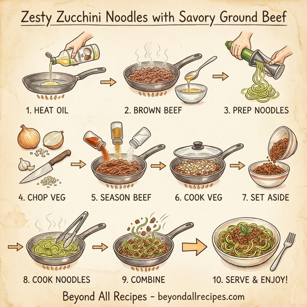 Zesty Zucchini Noodles with Savory Ground Beef instructions