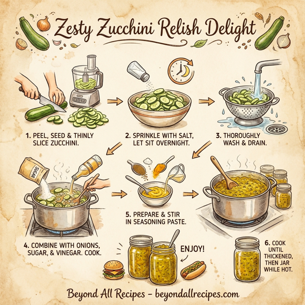 Zesty Zucchini Relish Delight instructions