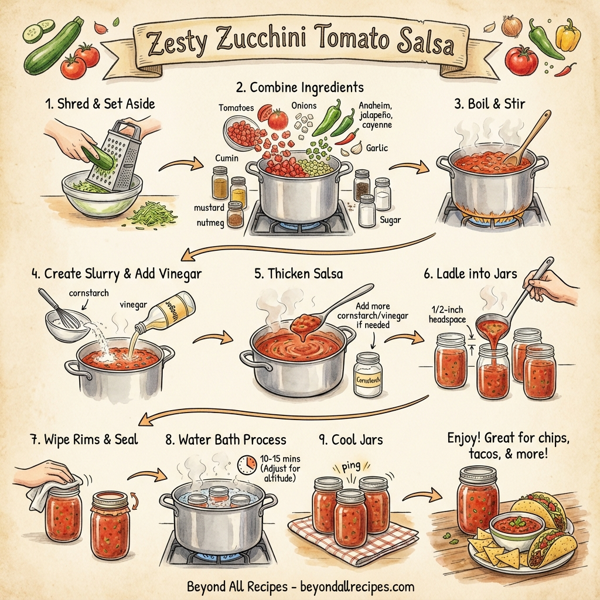Zesty Zucchini Tomato Salsa instructions