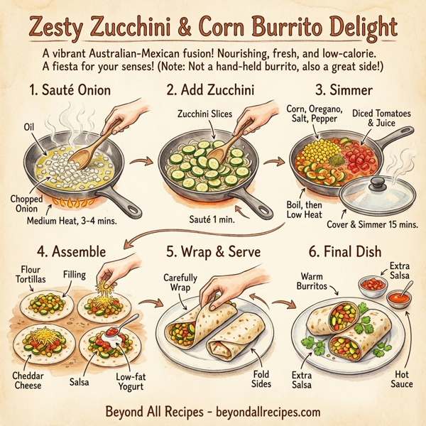 Zesty Zucchini & Corn Burrito Delight instructions