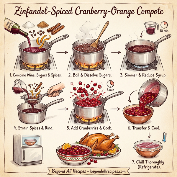 Zinfandel-Spiced Cranberry-Orange Compote instructions