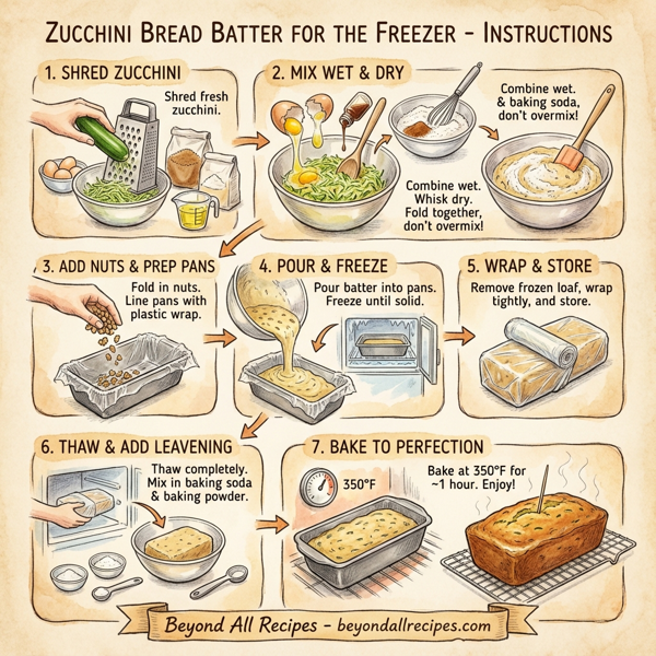 Zucchini Bread Batter for the Freezer instructions