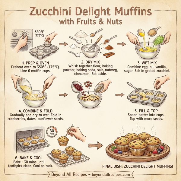 Zucchini Delight Muffins with Fruits & Nuts instructions