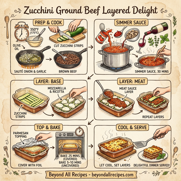 Zucchini Ground Beef Layered Delight instructions