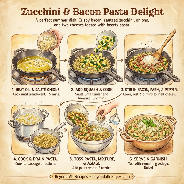 Zucchini & Bacon Pasta Delight instructions