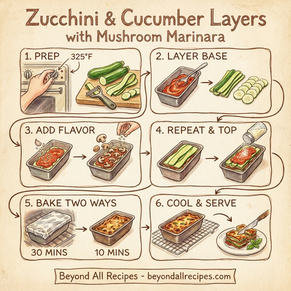 Zucchini & Cucumber Layers with Mushroom Marinara instructions