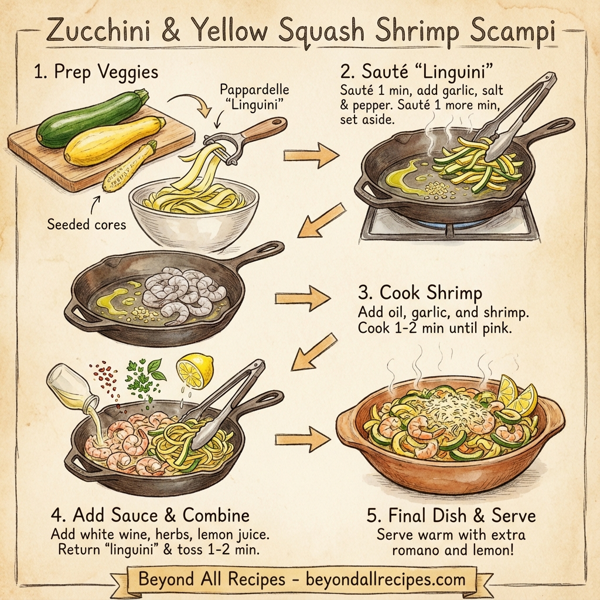 Zucchini & Yellow Squash Shrimp Scampi instructions